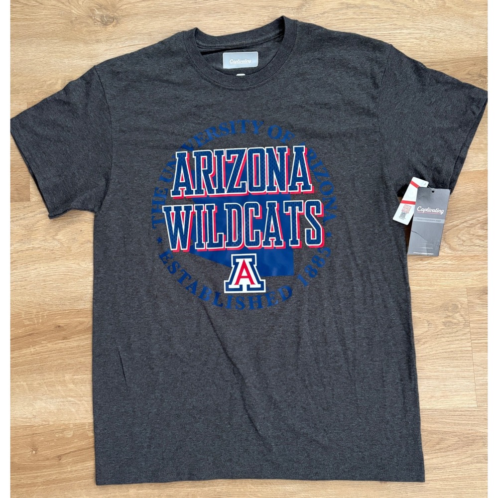 NWT Men's Captivating Arizona Wildcats Tee - Medium - Gray Heather